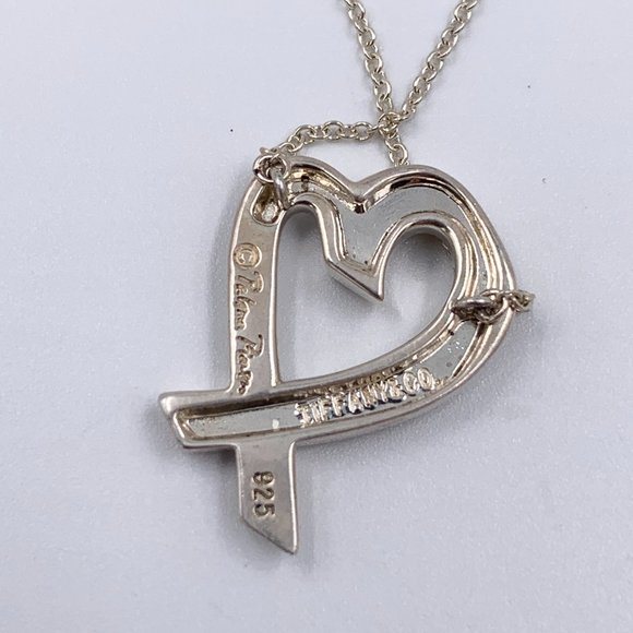 Authentic Tiffany & Co Paloma Picasso Loving Heart Pendent Silver Necklace - Picture 4 of 10